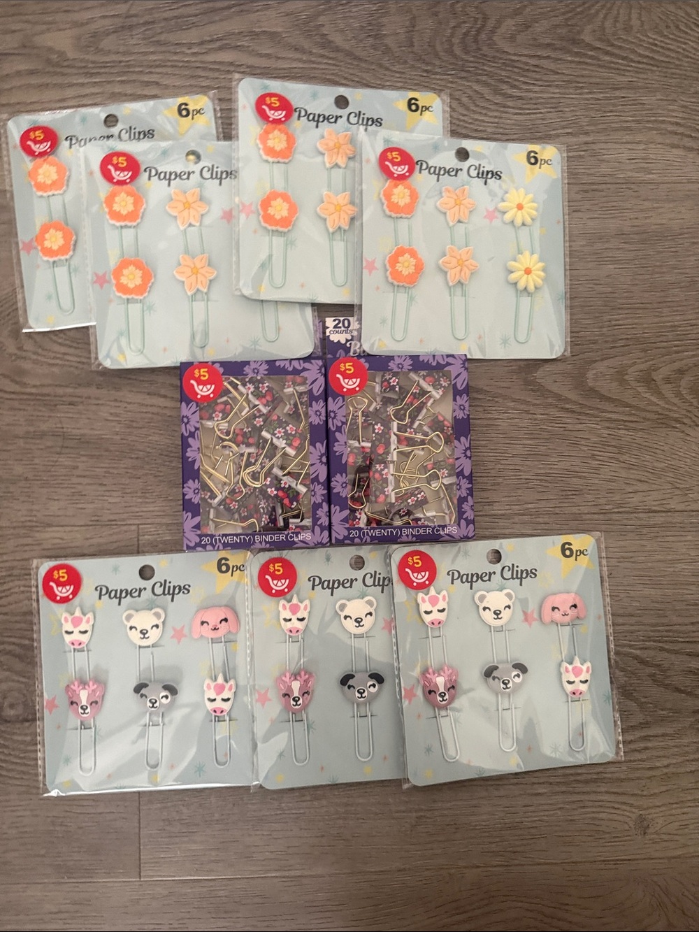 Cute Pink & Peach Kids Paper Clips - Pack of Decorative Clips